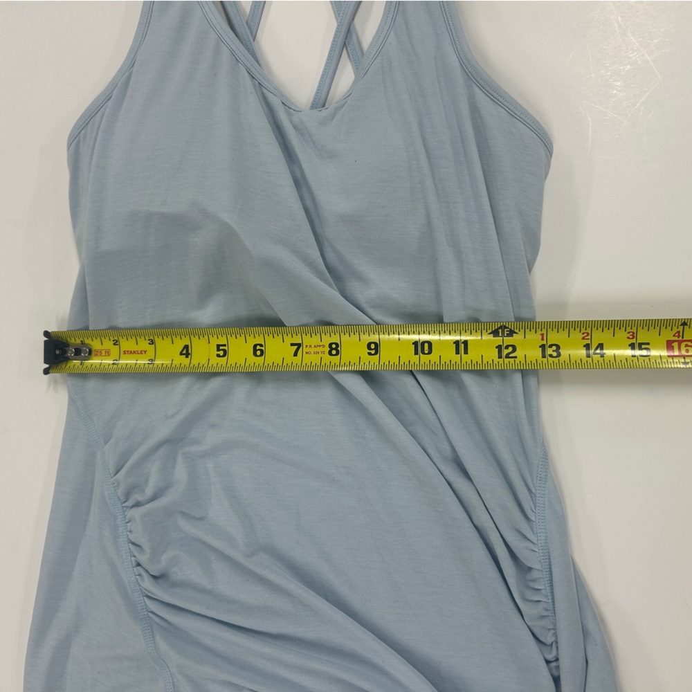 Gap Light Blue Strappy Tank Top Draped Sleeveless Minimal Y2K Athleisure Camisol - Picture 6 of 8